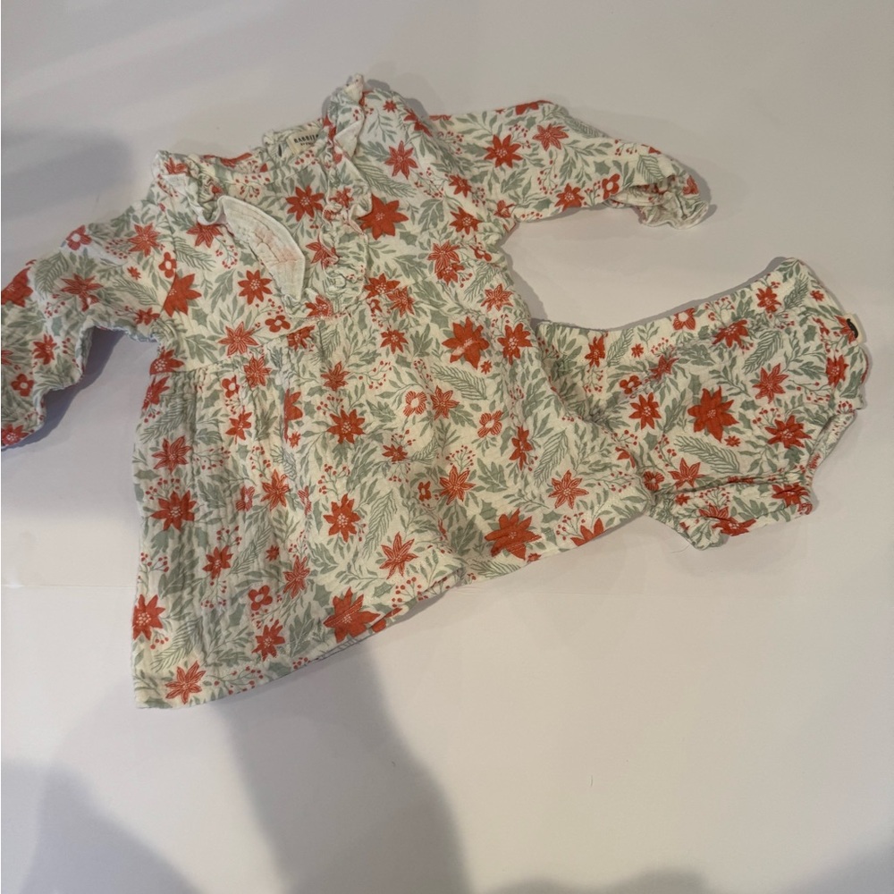 Rabbit & Bear Organic Cotton Baby Dress + Bloomers -‎ 12 Months